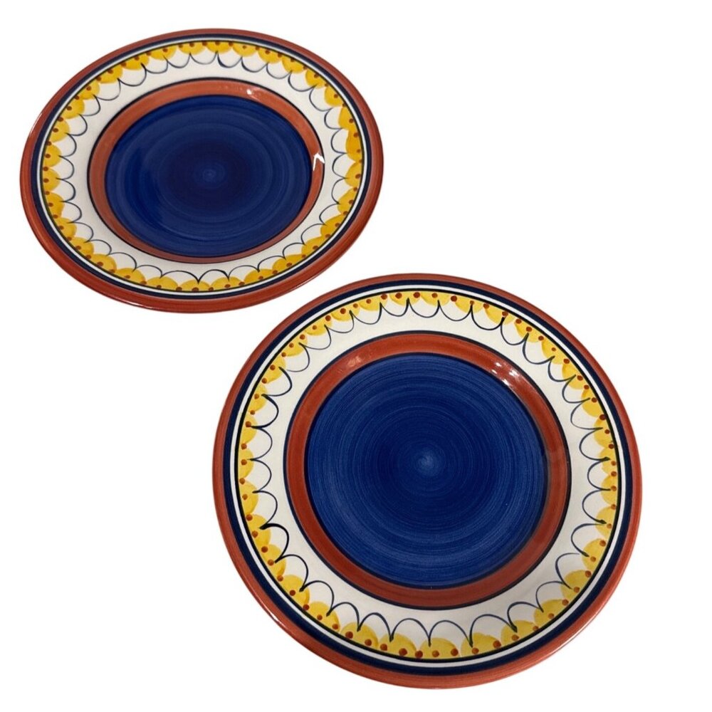 Pier 1 Del Sol Hand-Painted Earthenware Salad Plates Set Of 2